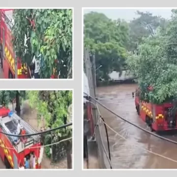 ખેડબ્રહ્મામાં હરણાવ નદીમાં બે પરિવાર ફસાયા, ફાયર વિભાગે કર્યું રેસ્ક્યુ