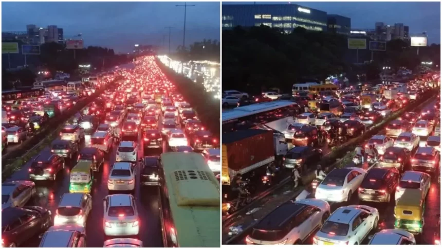 વરસાદ બાદ ગુરુગ્રામમાં ટ્રાફિકનો કહેર: લાંબો ટ્રાફિક જામ, શાળા અને ઓફિસ બંધ રાખવા નિર્દેશ