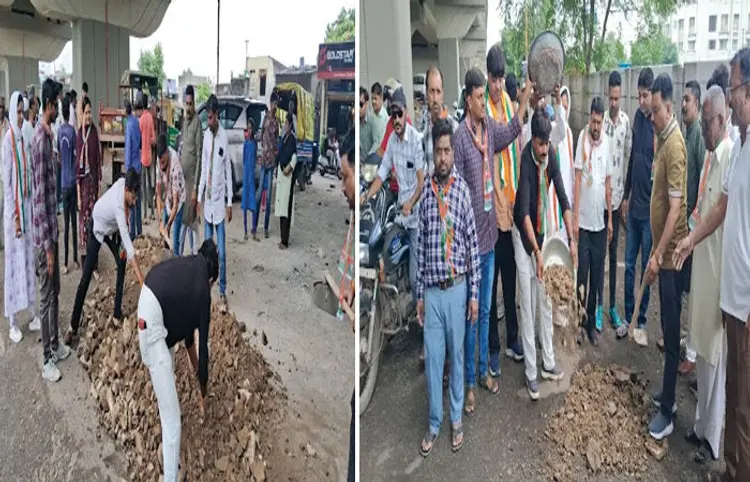 image (22) જામનગરમાં કોંગ્રેસ પ્રમુખે જન્મદિવસ રસ્તાના ખાડા ભરીને ઉજવ્યો